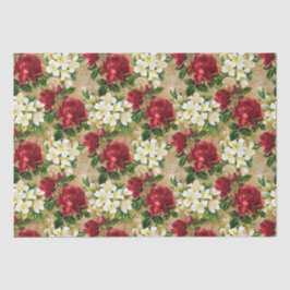 Papel De Seda Rosas Vermelhas Lírios Brancos Flores de Natal Vin