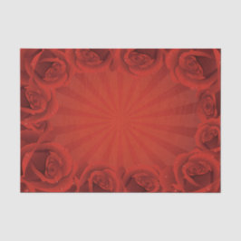 Papel De Seda Rosas Vermelhas Românticas & Gotículas de Água