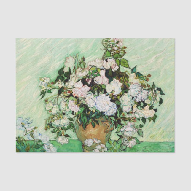 Papel De Seda Rosas Vincent Van Gogh (1890) (Frente )