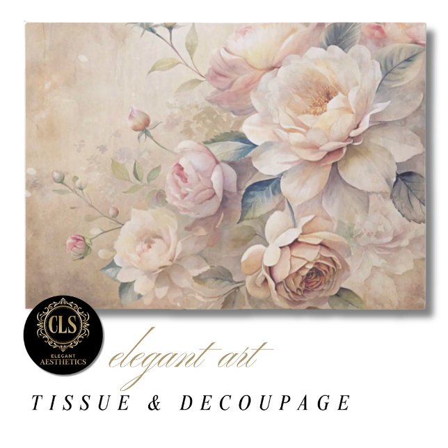 Papel De Seda Rosas Vintage Decoupage Efêmero  (Criador carregado)