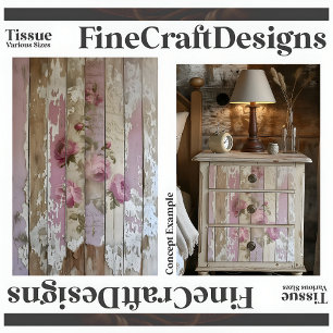 Papel De Seda Rosas Vintage Shabby Chic em Madeira Decoupage A2L