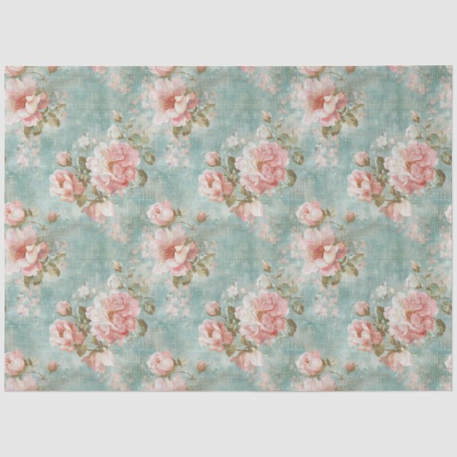 Papel De Seda Rosas Vitorianas Antigas Decoupage (Frente )
