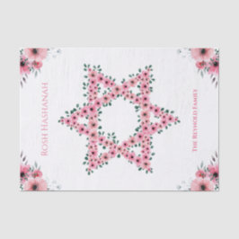 Papel De Seda Rosh Hashanah Star: Branca de Flor Rosa David