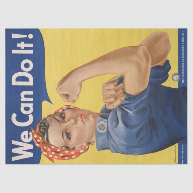 Papel De Seda Rosie the Riveter: Forte Empoderamento feminino (Frente )