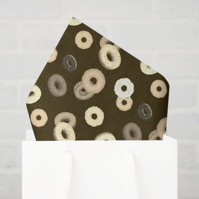 Papel De Seda Rosquinhas elegantes de chocolate baunilha castanh (Sacola de presentes)