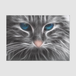 Papel De Seda Rosto de Gato Azul Incrível