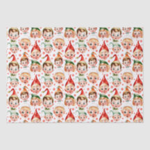 Rostos Elf de Natais vintages Retroativos