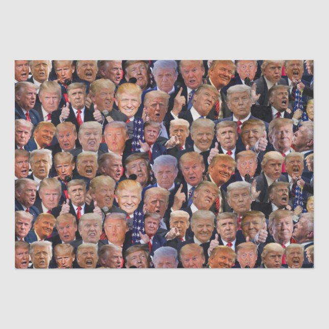 Papel De Seda Rostos Engraçados De Trump (Frente )