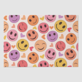 Papel De Seda Rostos felizes sorridentes e coloridos