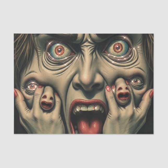 Papel De Seda Rostos surreais noturnos (Frente )
