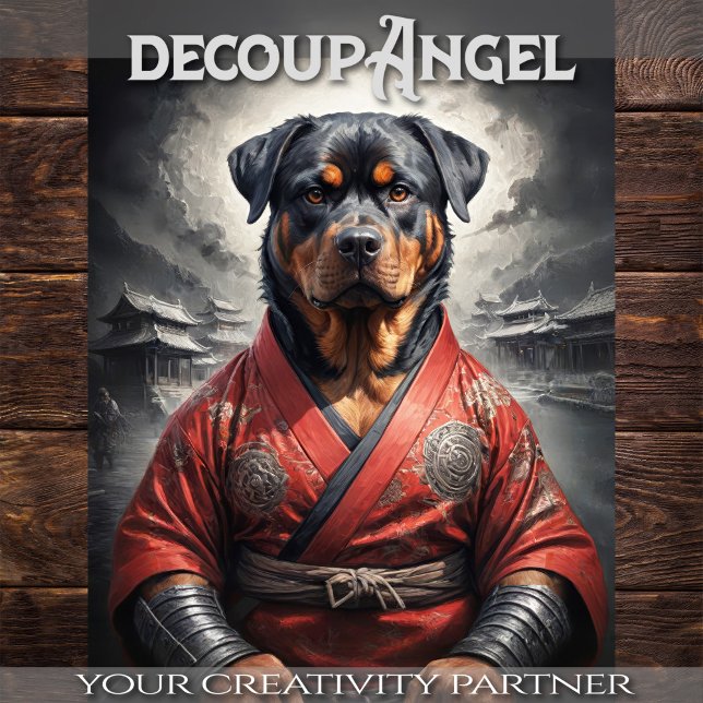 Papel De Seda Rottweiler em Red Kimono - Desligar - (Criador carregado)