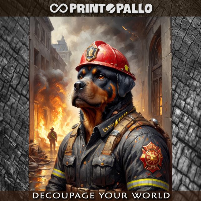 Papel De Seda Rottweiler raça cão como Bombeiro - (Criador carregado)