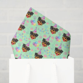Papel De Seda Rottweiler Tissue Paper in Green