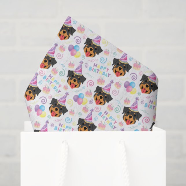 Papel De Seda Rottweiler Tissue Paper in White (Sacola de presentes)