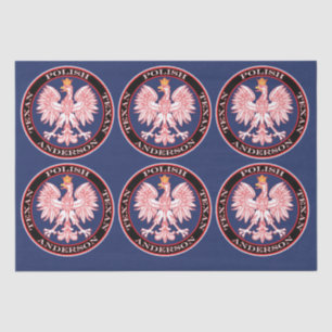 Papel De Seda Round Red Polska Eagle