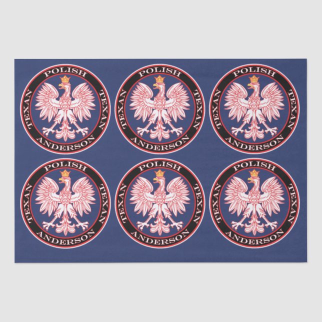 Papel De Seda Round Red Polska Eagle (Frente )