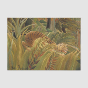 Papel De Seda Rousseau Arte Tropical de Tigres