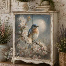 Rouxinol ao luar Blue Bird Decoupage
