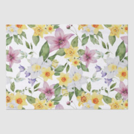 Papel De Seda Roxo Amarelo Branco Verde Floral Verdejante Para e