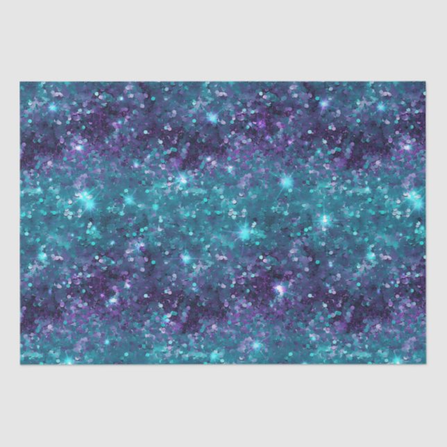 Papel De Seda Roxo Aqua Mermaid Sparkle (Frente )