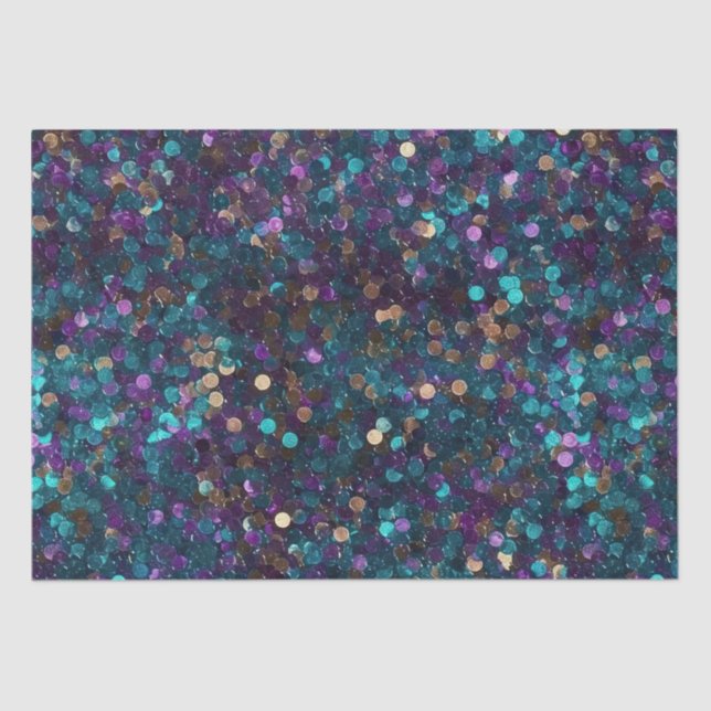 Papel De Seda Roxo Aqua Mermaid Sparkle (Frente )
