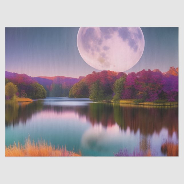 Papel De Seda Roxo Autumn Harvest Moon (Frente )
