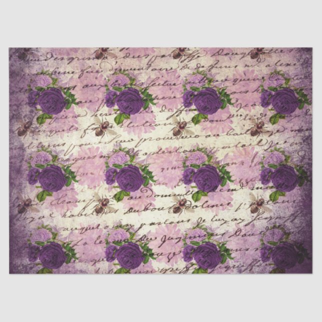 Papel De Seda Roxo Bee Series Design 4 (Frente )