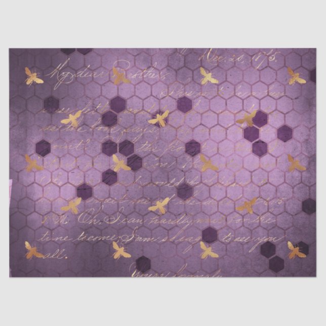 Papel De Seda Roxo Bee Series Design 5 (Frente )