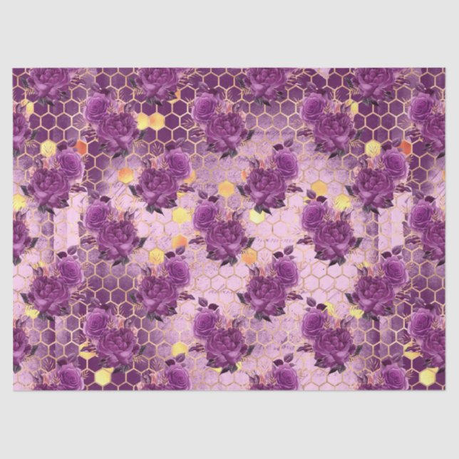 Papel De Seda Roxo Bee Series Design 6 (Frente )