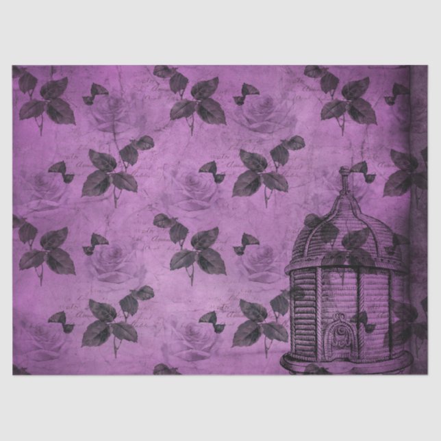 Papel De Seda Roxo Bee Series Design 8 (Frente )