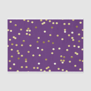 Papel De Seda Roxo chique dos confetes da folha Dourado