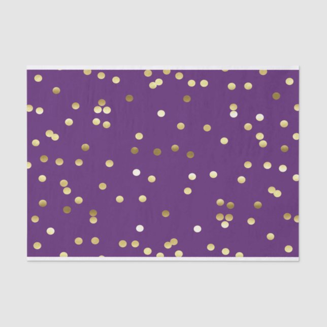 Papel De Seda Roxo chique dos confetes da folha Dourado (Frente )