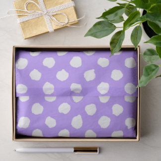 Papel De Seda Roxo Divertido Com Bolinhas Brancas Irregulares