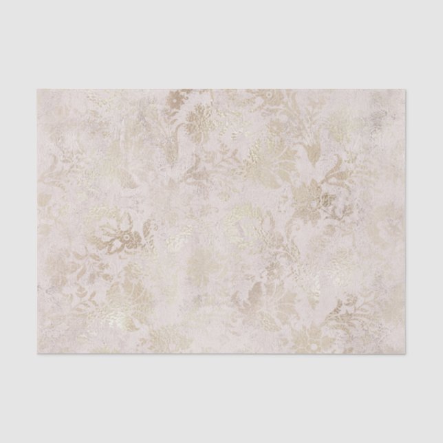 Papel De Seda Roxo e Dourado Damask Vintage (Frente )