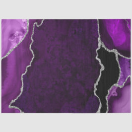 Papel De Seda Roxo e Prata Falso Brilho Ágata