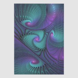 Papel De Seda Roxo encontra Arte Fractal abstrato Turquesa moder