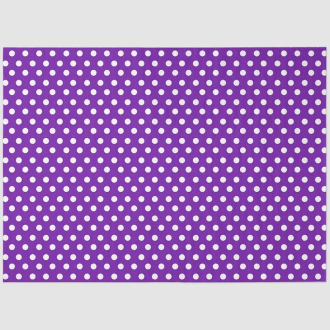 Papel De Seda Roxo Escuro com Bolinhas brancas (Frente )