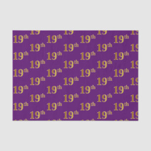 Papel De Seda Roxo, Faux Dourado 19º (Décimo nono) Evento