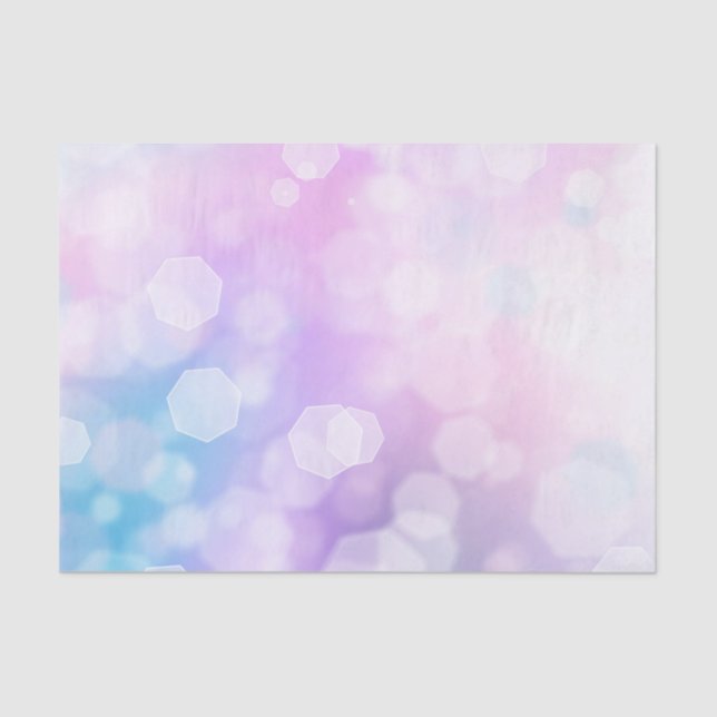 Papel De Seda Roxo glamouroso e farelos azuis - Bokeh (Frente )