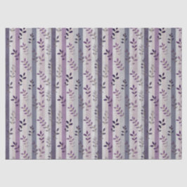 Papel De Seda Roxo Lavanda Floral Botânico Listras Aniversário