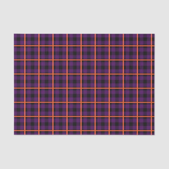 Papel De Seda Roxo Médio e Tartan Laranja 01 (Frente )