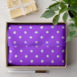 Papel De Seda Roxo Moderno Com Bolinhas Brancas Irregulares