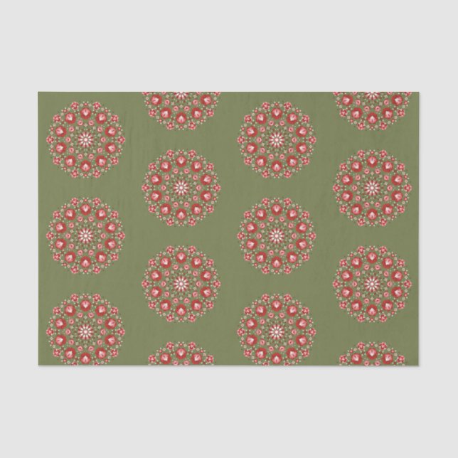 Papel De Seda Roxo oliva rosemaling  (Frente )
