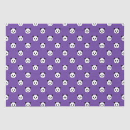 Papel De Seda Roxo Real - Padrão de Panda Minimalista
