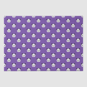 Papel De Seda Roxo Real - Padrão de Panda Minimalista