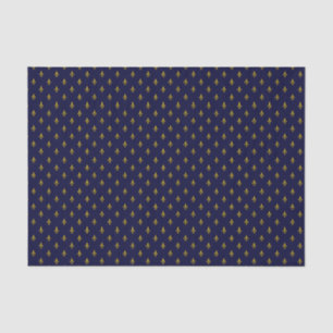 Papel De Seda Royal Blue Fleur De Lis Pattern