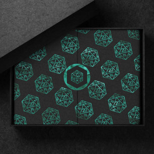 Papel De Seda RPG Dados Emerald Fantasy Tabletop Retro Gamer