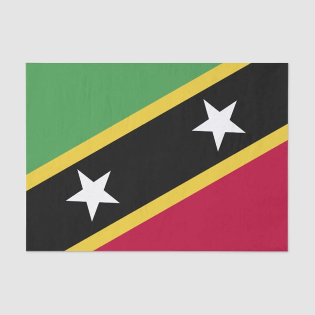 Papel De Seda Rua. Bandeira de Kitts e Nevis (Frente )