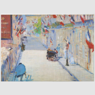 Papel De Seda Rua com Bandeiras Francesas, Manet