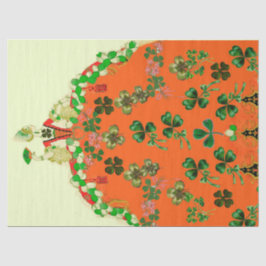 PAPEL DE SEDA RUA DA SENHORA LARANJA E DA SHAMROCKS.